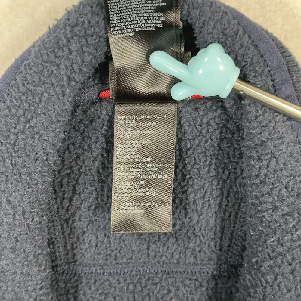 The North Face Mens XL Navy Blue 1/4 Zip Fleece Pullover Jacket Chest Pocket